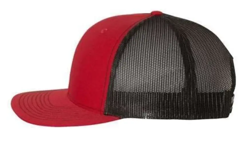Snapback Trucker Cap - RedBlack side.webp