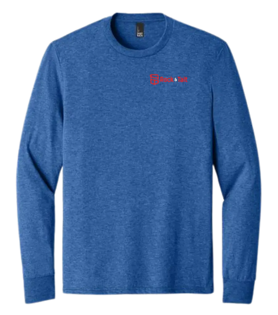 District Perfect Tri Long Sleeve Tee (Design A, Royal Frost, Small)