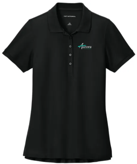Port Authority® Women’s Wearever Signature Pique Polo (Black, X-Small, Aurora Community Services)