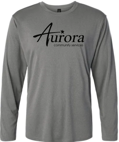 AllPro Unisex Pro-Lock Performance Long Sleeve T-Shirt (Heather Grey, X-Small, Aurora Community Services)
