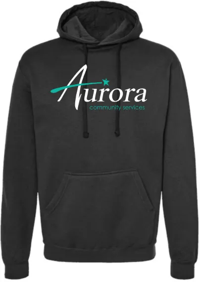 Tultex Unisex Fleece Hooded Sweatshirt (Black, X-Small, Aurora Community Services)
