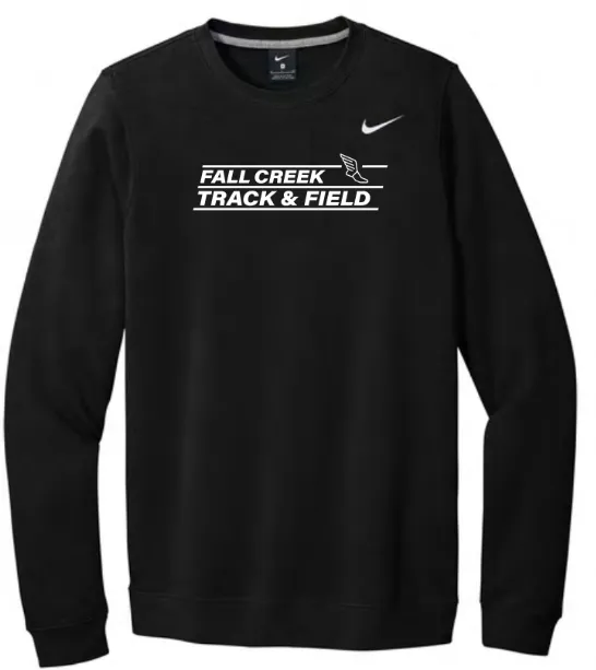 Nike Club Fleece Sleeve Swoosh Crew FC Track Lined Logo (Black, X-Small)