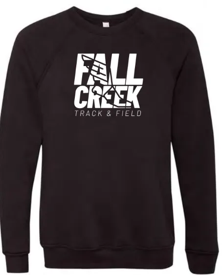 BELLA+CANVAS® Unisex Sponge Fleece Raglan Sweatshirt FC Track Stacked Logo (Black, X-Small)