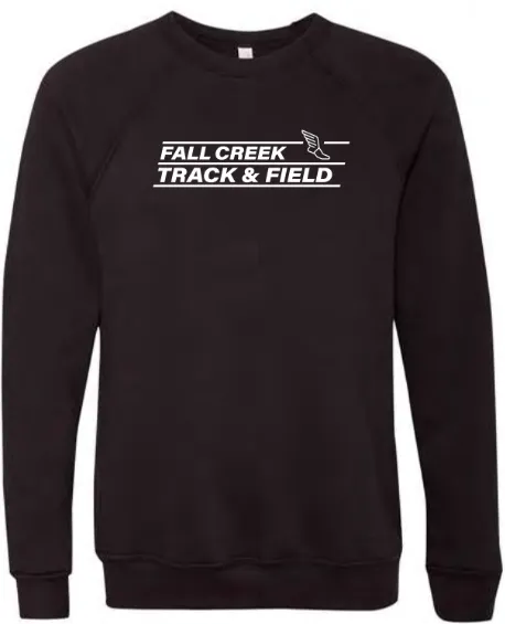 BELLA+CANVAS® Unisex Sponge Fleece Raglan Sweatshirt FC Track Lined Logo (Black, X-Small)