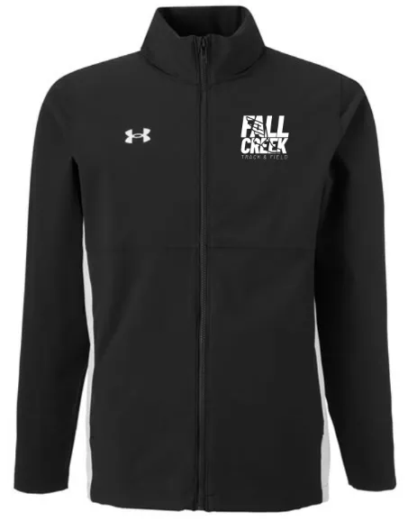 Under Armour Men's Rival Stretch Jacket FC Track Stacked Logo (Black, Small)