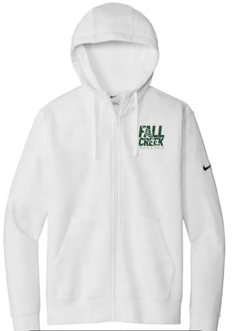 Nike Club Fleece Sleeve Swoosh Full-Zip Hoodie FC Track Stacked Logo