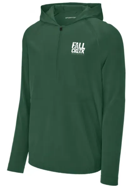 Sport-Tek Repeat 1/2-Zip Long Sleeve Hooded Jacket FC Track Stacked Logo