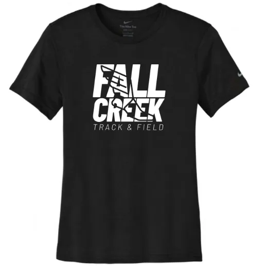 Nike Women's Swoosh Sleeve rLegend Tee FC Track Stacked Logo (Black, Small)