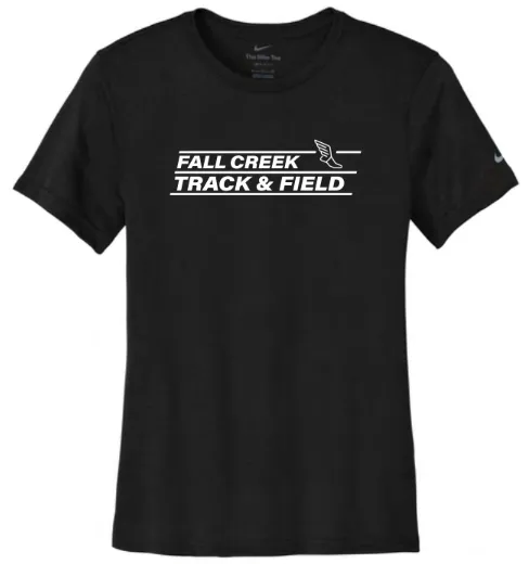 Nike Women's Swoosh Sleeve rLegend Tee FC Track Lined Logo (Black, Small)