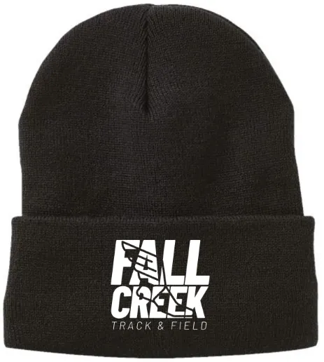 Sportsman 12" Sherpa Lined Cuffed Beanie - FC Track Stacked Logo (Black)