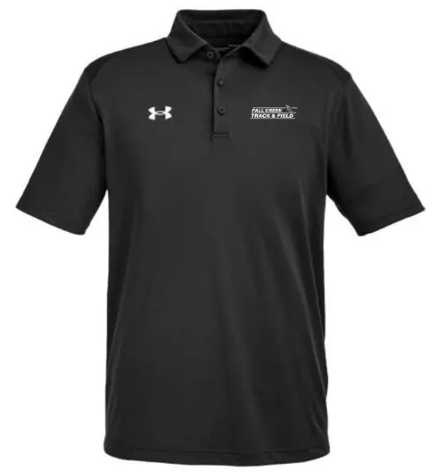 Under Armour Men's Tech™ Polo - Fall Creek Lined Logo (Black, Small)
