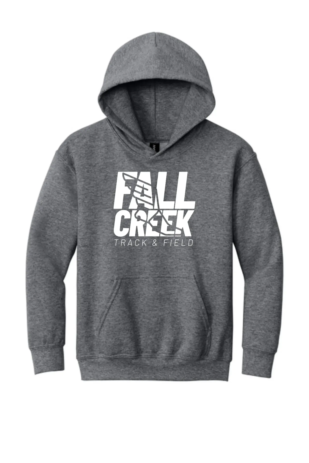 Gildan® Youth Heavy Blend™ Hooded Sweatshirt FC Track Stacked Logo (Black, Youth XS)