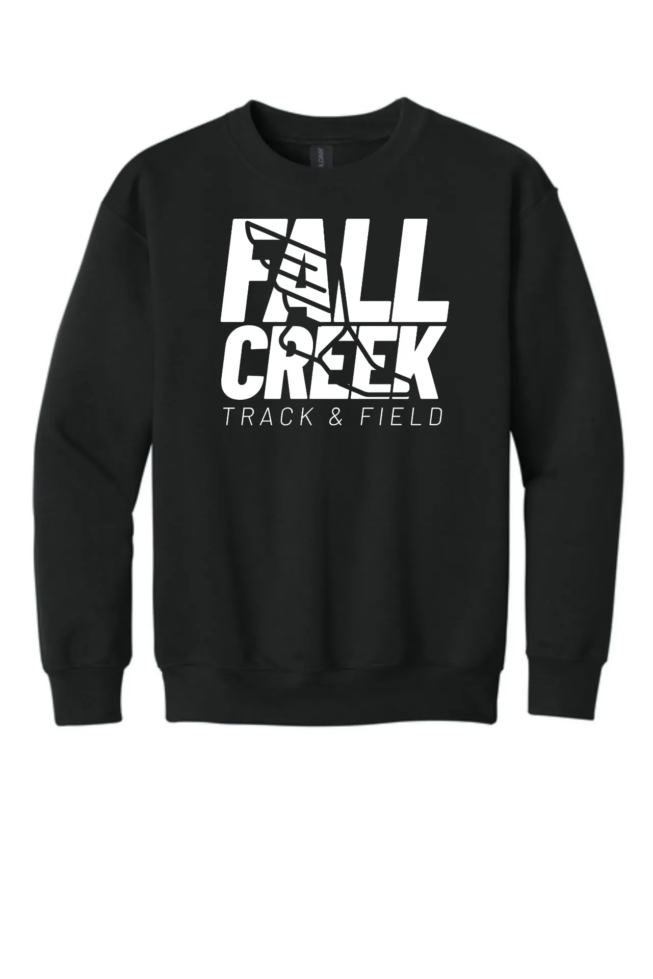 Gildan Youth Heavy Blend™ Crewneck Sweatshirt - FC Track Stacked Logo (Black, Youth XS)