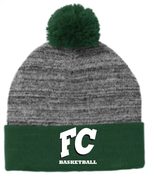 Sport-Tek® Heather Pom Pom Beanie Embroidered 