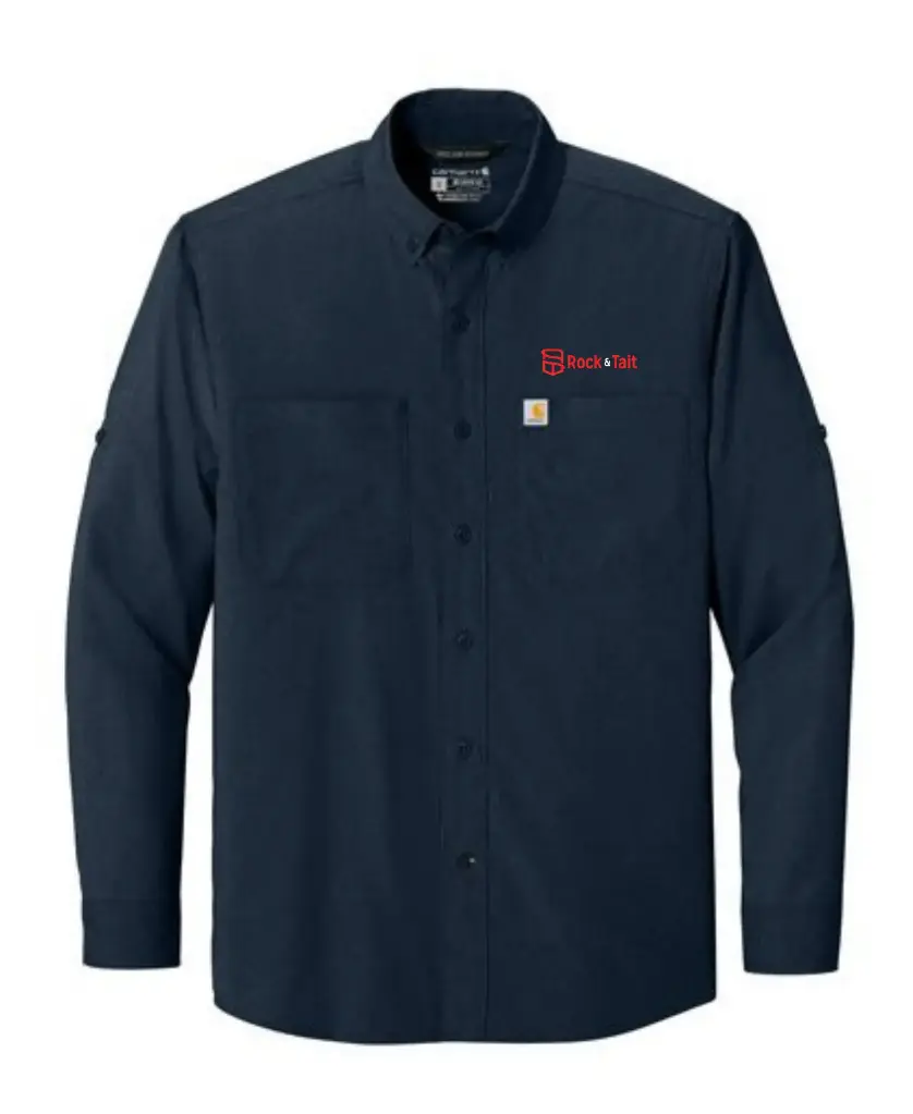 Carhartt Force Sun Defender Long Sleeve Shirt (Navy, Small)