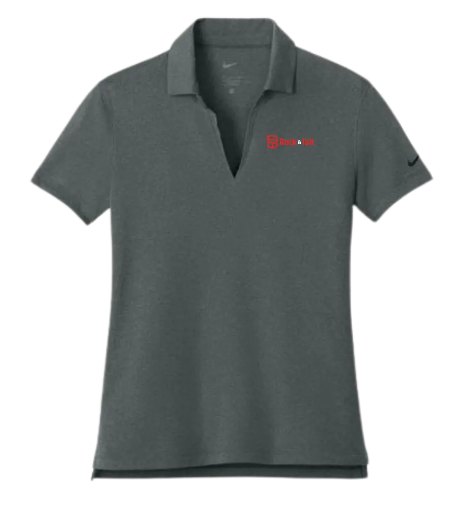 Nike Women's Dri-FIT Smooth Heather Polo (Anthracite Heather, Small)
