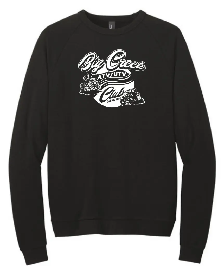 District Perfect Tri Fleece Crewneck Sweatshirt (Black, X-Small)