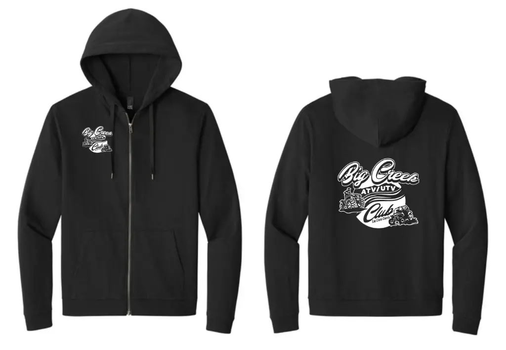 District Perfect Tri Fleece Full Zip Hoodie (Black, X-Small)