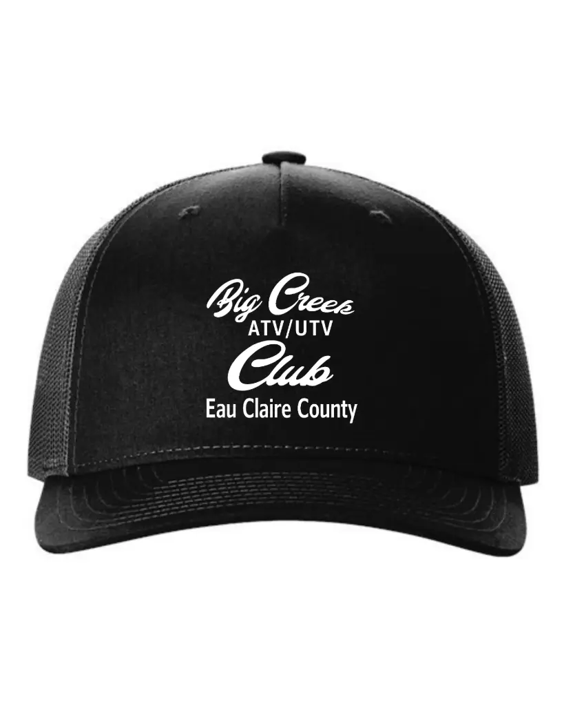 Richardson Five Panel Trucker Hat (Black)