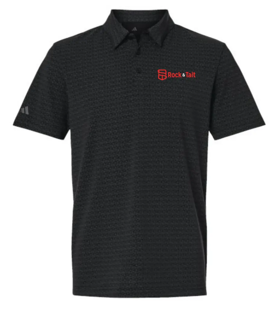 Adidas Men's Blended Print Polo  (Black, Small)