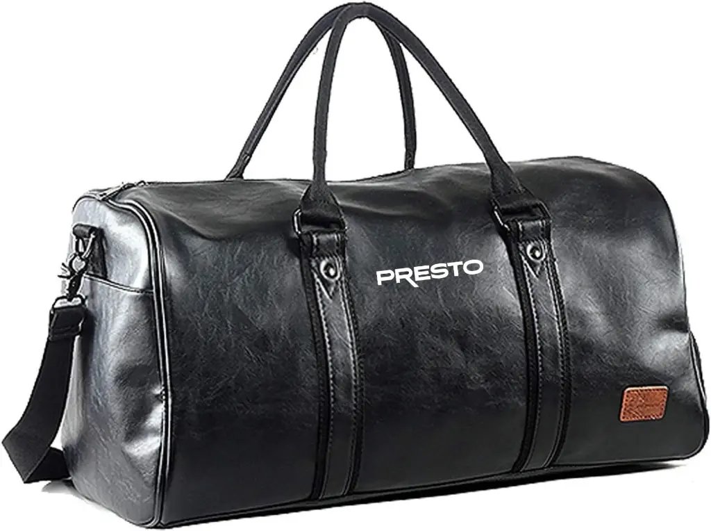 Leather Travel Bag with Shoe Pouch - Weekender Bag