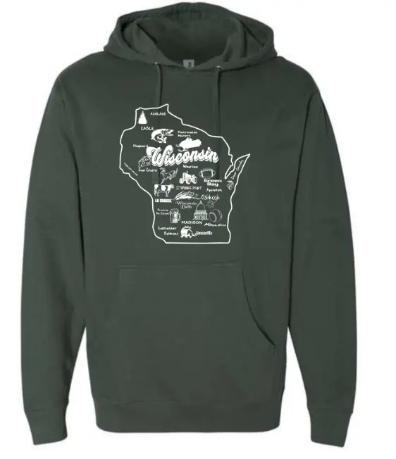 Independent Trading Midweight Hooded Sweatshirt - Wisconsin State