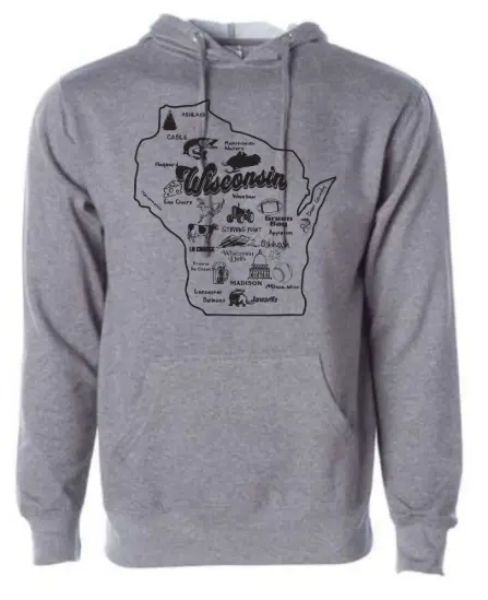 Independent Trading Midweight Hooded Sweatshirt - Wisconsin State