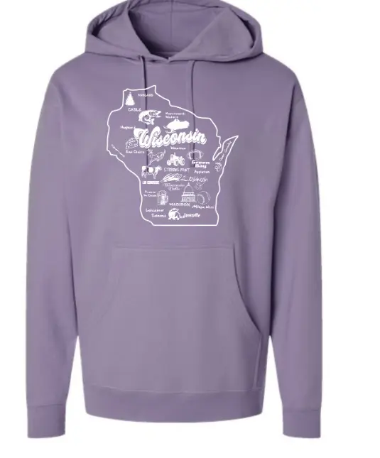 Independent Trading Midweight Hooded Sweatshirt - Wisconsin State