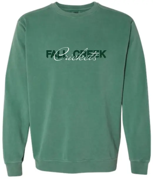 Comfort Color Crewneck Sweatshirt Stacked Cricket (Light Green, Small)