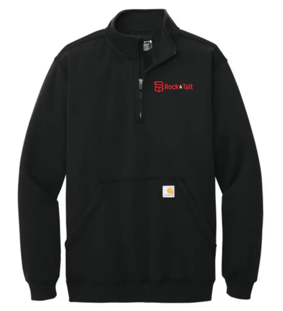 Carhartt Midweight 1/4 Zip Mock Neck Sweatshirt (Black, Small)