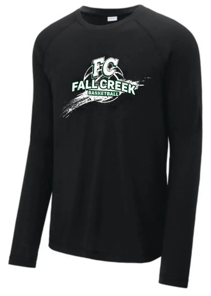 Sport-Tek Long Sleeve Tri-Blend Wicking Raglan Tee FC Logo (Black, Small)