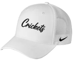 Nike Snapback Mesh Trucker Cap Cricket Front Logo Only (White)