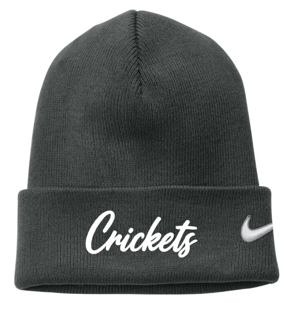 Nike Team Cuffed Beanie White Crickets Logo