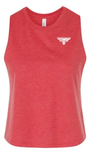 BELLA + CANVAS Women's Racerback Crop Tank (Red, Small)