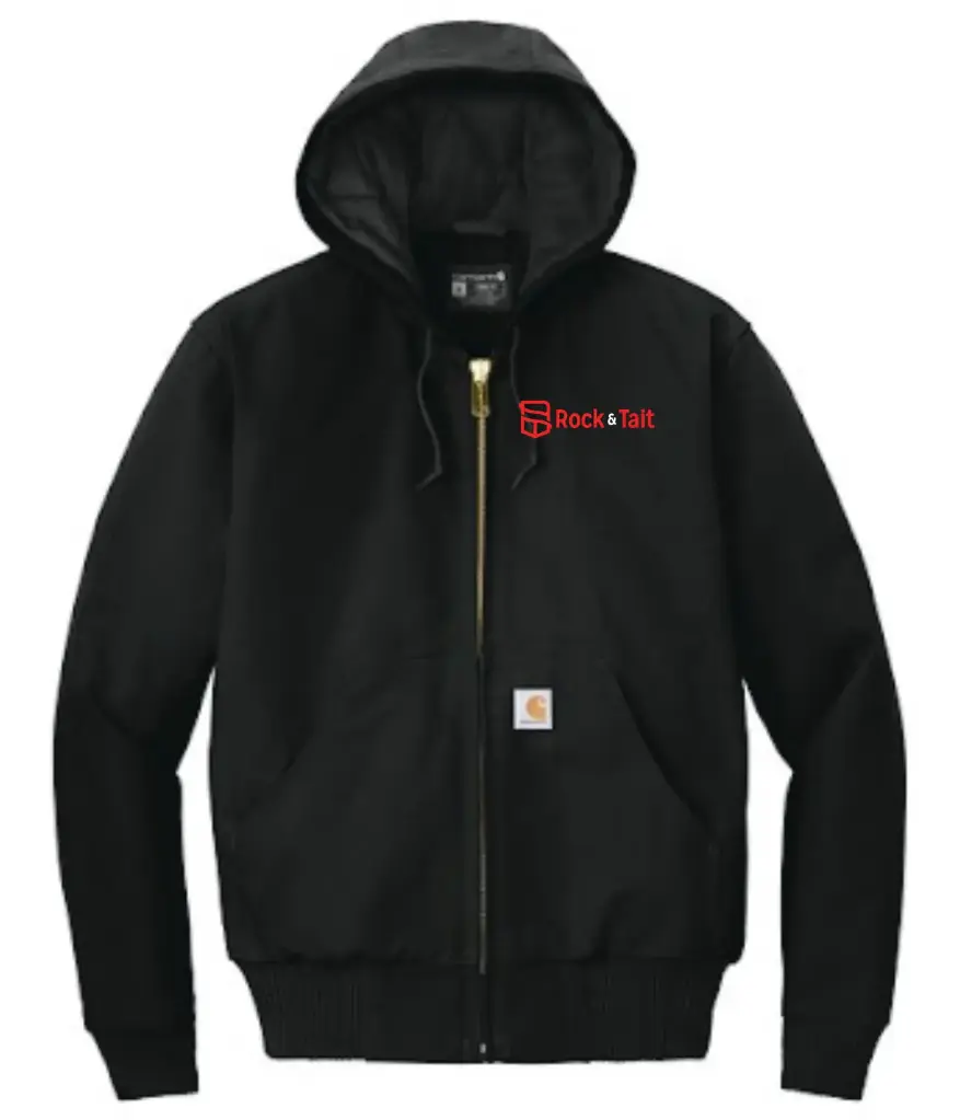 Carhartt Quilted-Flannel Lined Duck Active Jacket (Black, Small)