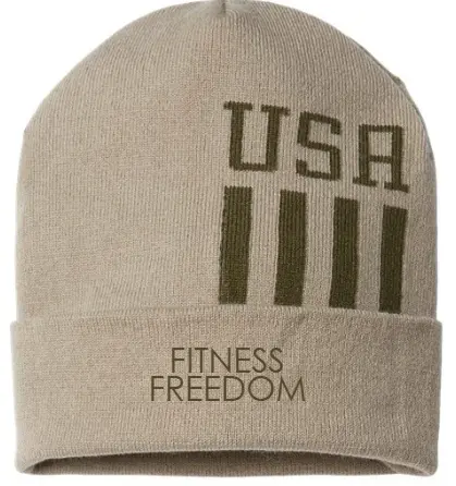 CAP AMERICA USA-Made Patriotic Cuffed Beanie (Olive Khaki)